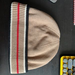 Reversible Icon Stripe Cashmere Cotton Beanie